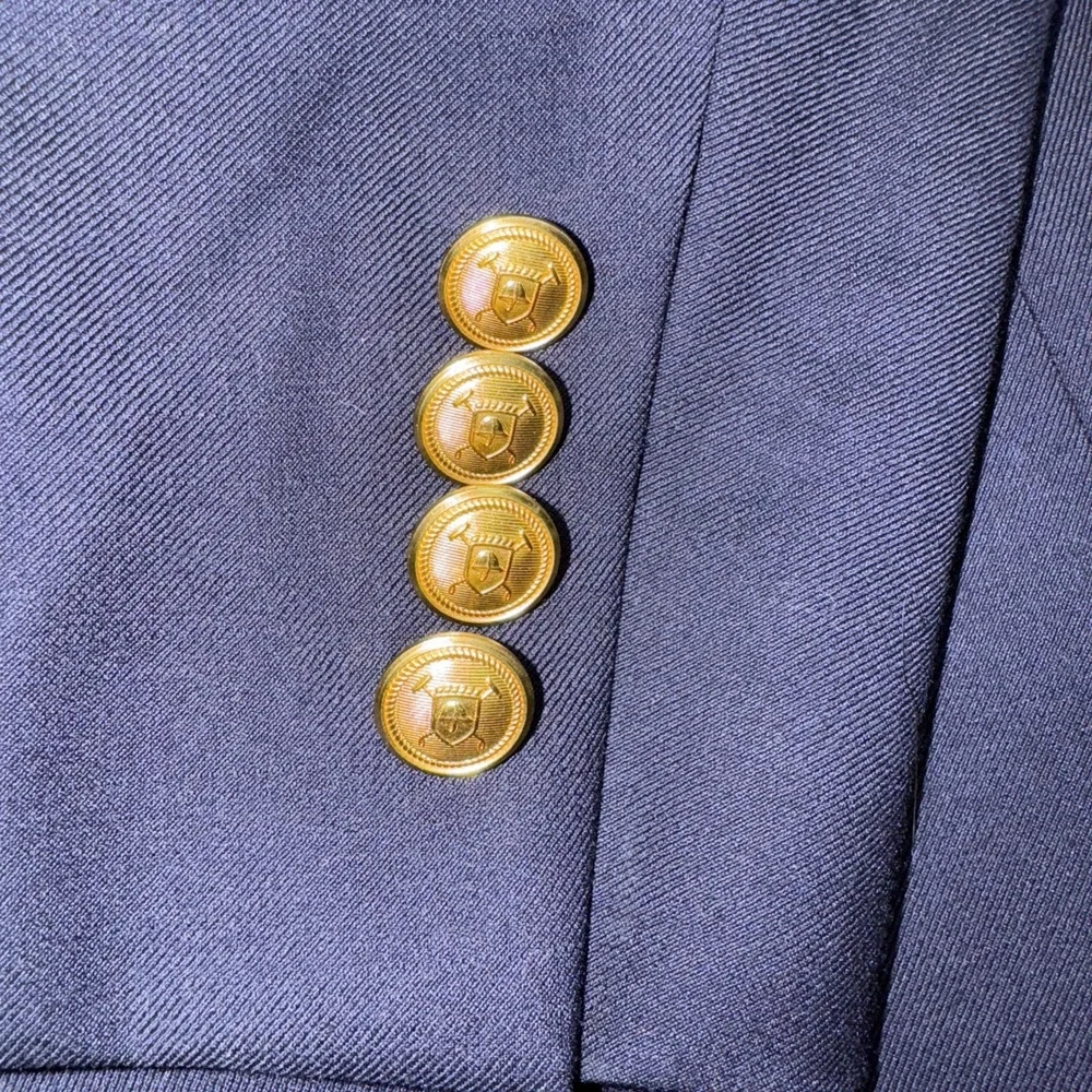 Lauren Ralph Lauren LRL 100% Wool Navy Blue Blazer with Gold Buttons - 50 L‎